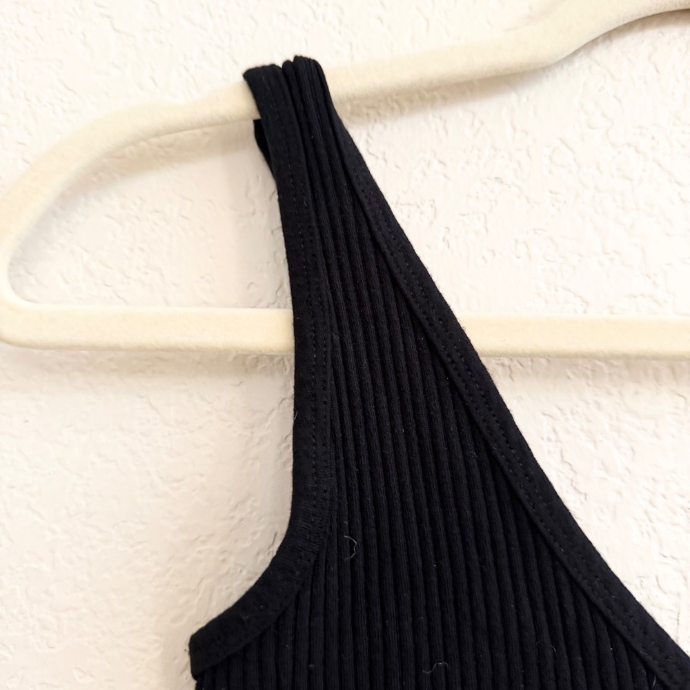 Intimately Free People Black Ribbed V-Neck Crop Tank Top XS/S - Picture 4 of 8